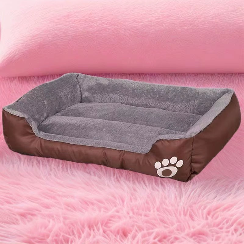 Cute Paw-Print Dog Bed, Warm Sleeping Bag for Large, Medium, and Small Cats and Dogs, Pet Mattress