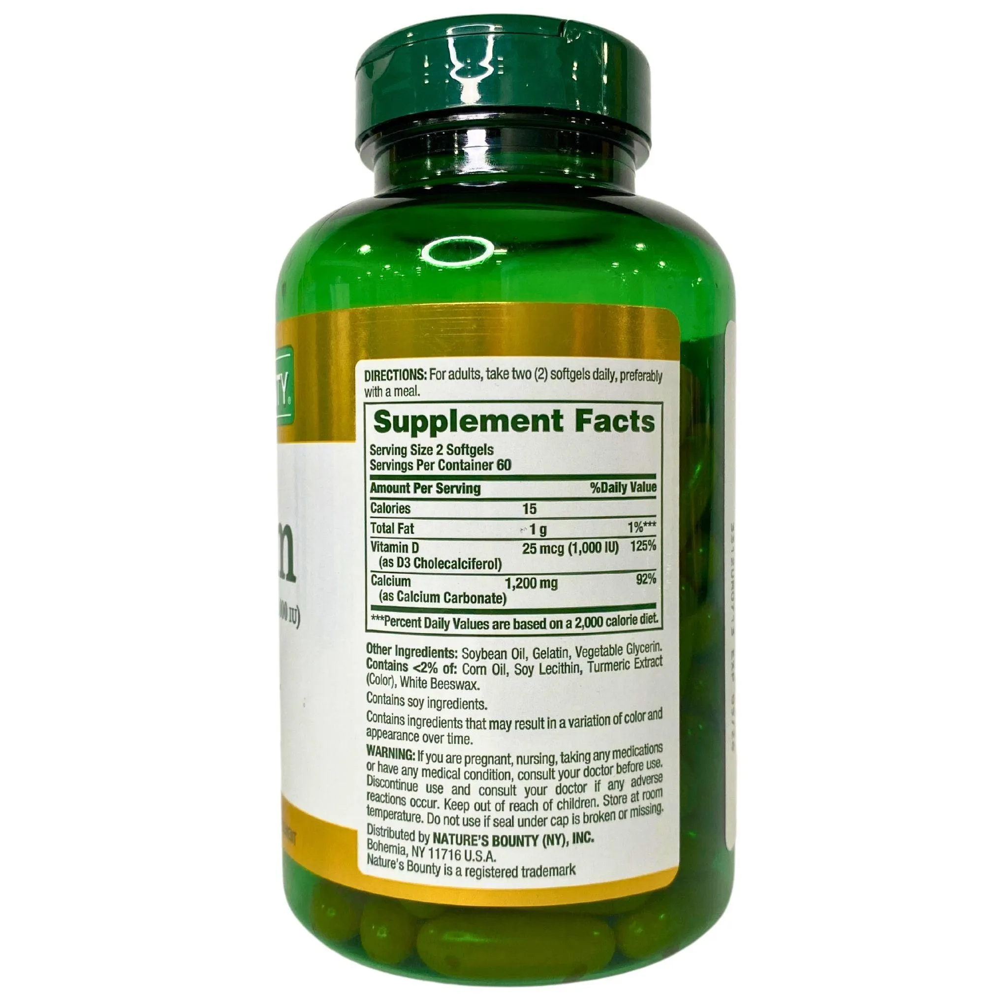 Nature's Bounty Calcium 1200mg | Plus 25mcg (1,000 IU) Vitamin D3 (25 Pcs Lot)